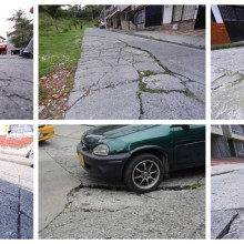 Grietas y huecos obstaculizan la movilidad en seis barrios de Manizales